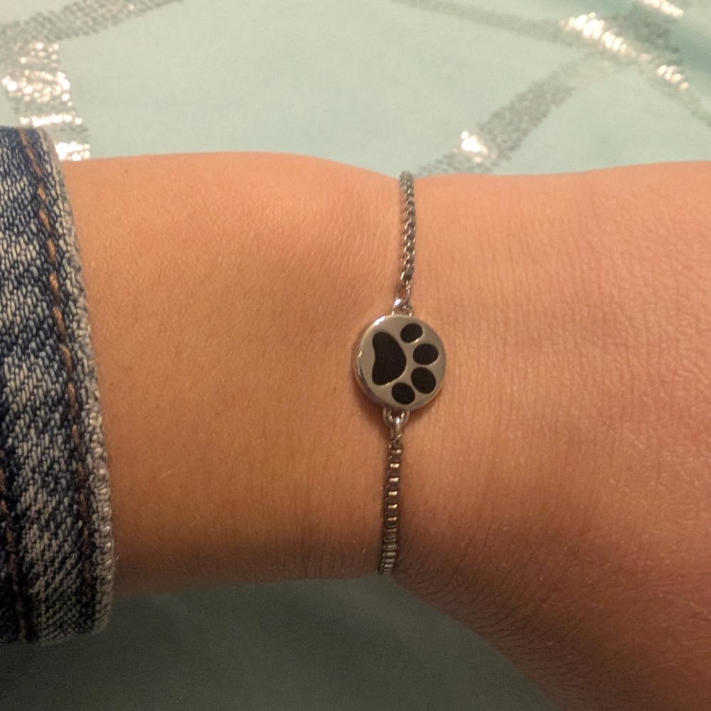 New Silver Paw Print Park Lane Jewelry Bracelet - Picture 3 of 3